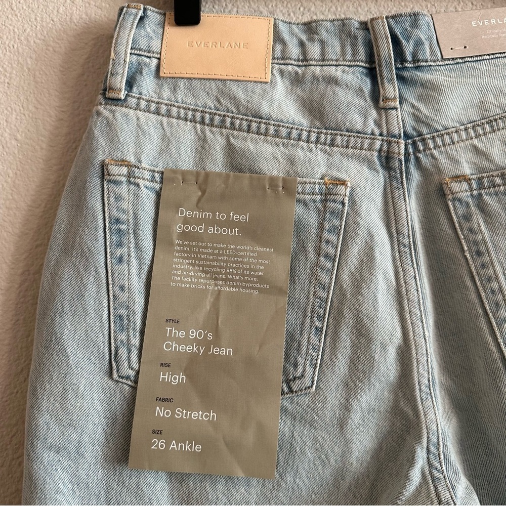 Everlane Blue Ankle , the 90’s cheeky jeans Patchwork Design - Picture 7 of 12